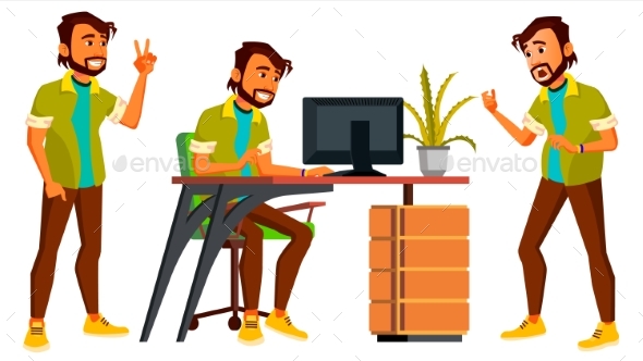 Business Person Vector. Indian Man - People Characters
