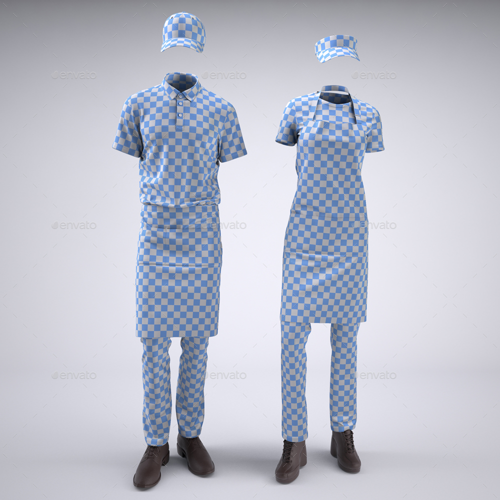 Download Food Service Uniforms and Retail Uniforms Mock-Up by ...