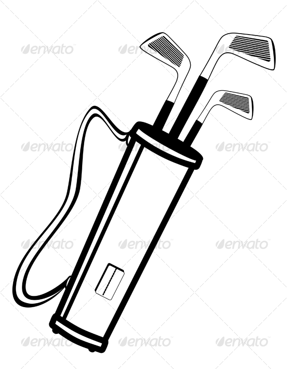 Set of golf equipment - Objects Vectors