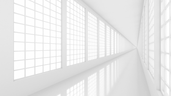 Empty White Corridor