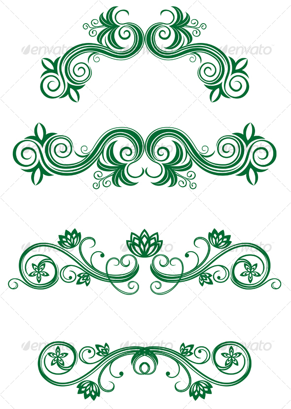 Vintage floral decorations - Decorative Vectors