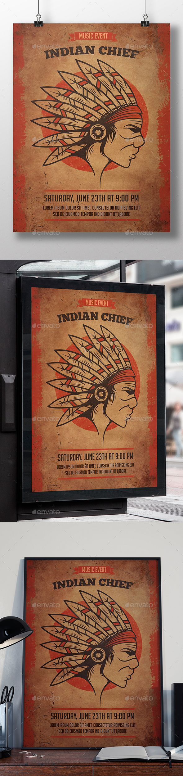 Indian Chief Flyer Template - Miscellaneous Events