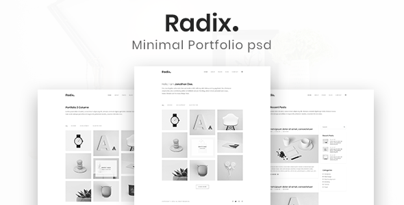 Radix - Minimalist PSD Template - Portfolio Creative
