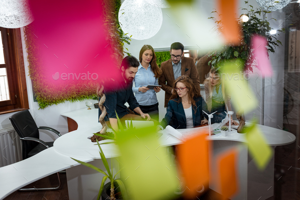View Through Glass Wall With Sticky Note - Stock Photo - Images