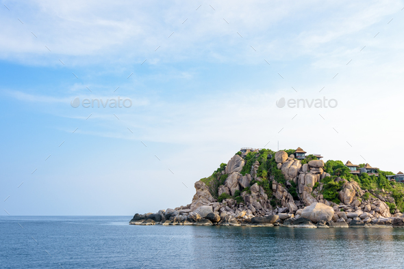 Shark Cape in Ko Tao island Thailand - Stock Photo - Images