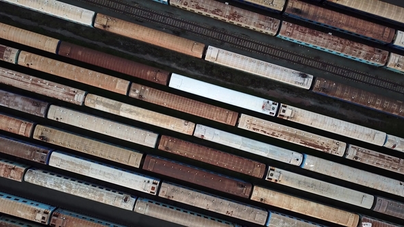 Railway Carriages on Rail Tracks