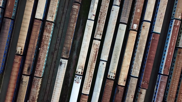 Railway Carriages on Rail Tracks