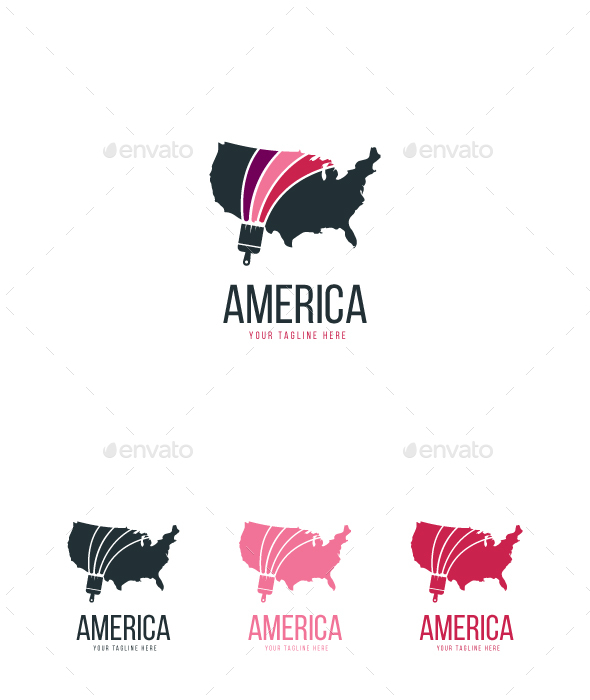 America Color Logo - Vector Abstract