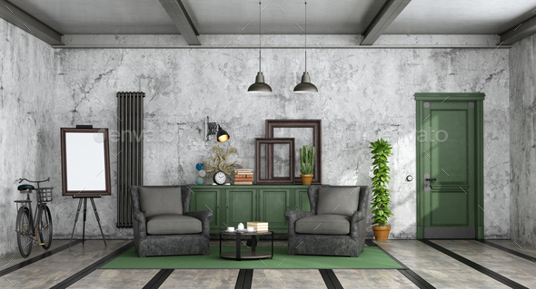 Living room in industrial style Living room in industrial style