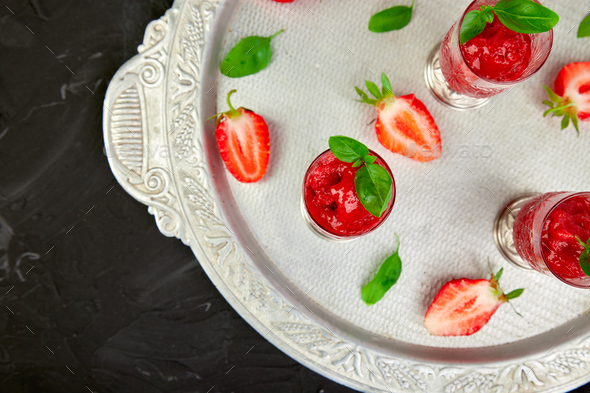 Summer refreshing strawberry granita - Stock Photo - Images