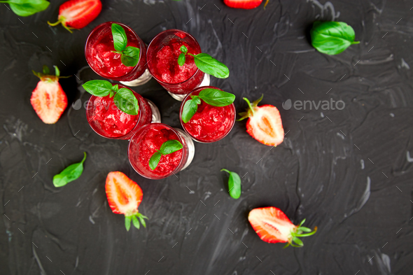 Summer refreshing strawberry granita - Stock Photo - Images