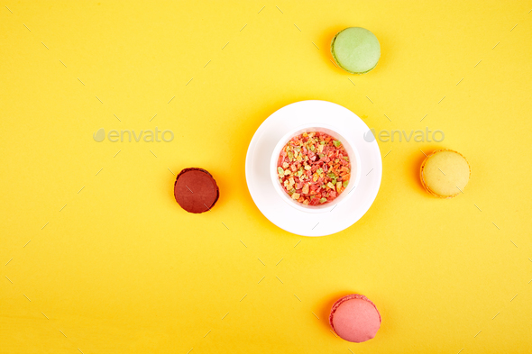 Sweet Dessert Macaron or macaroon - Stock Photo - Images