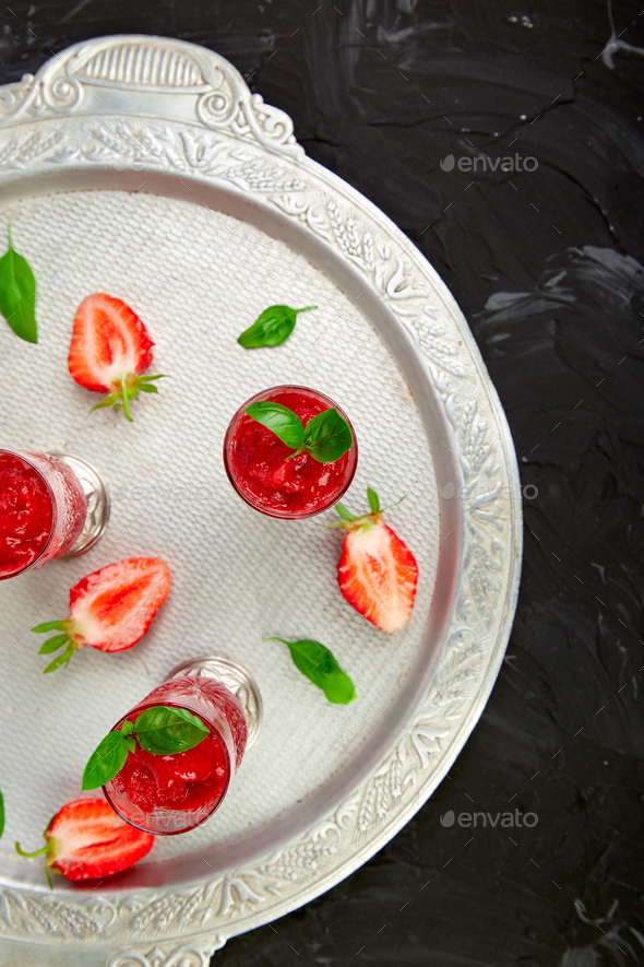 Summer refreshing strawberry granita - Stock Photo - Images