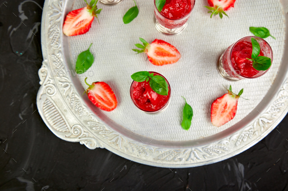 Summer refreshing strawberry granita - Stock Photo - Images
