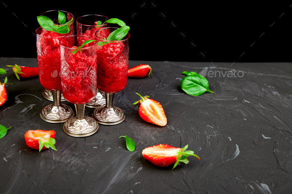 Summer refreshing strawberry granita - Stock Photo - Images