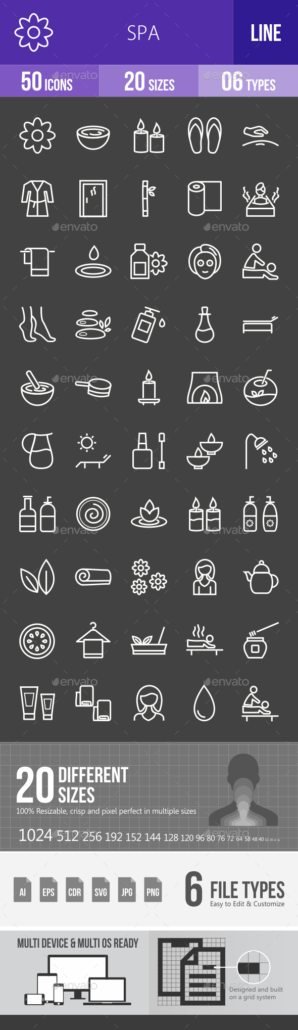 Spa Line Inverted Icons - Icons