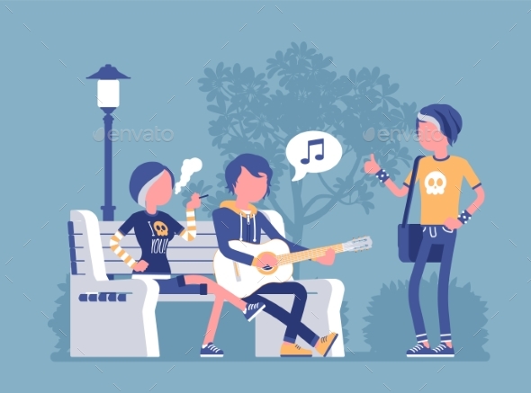 Emo Hanging Out - People Characters