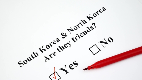 Concept of War Or Friendship Between South Korea And North Korea