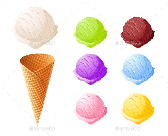 Ice Cream Set - Food Objects