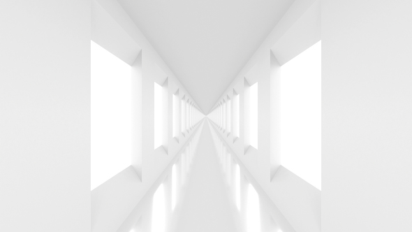 Empty White Corridor