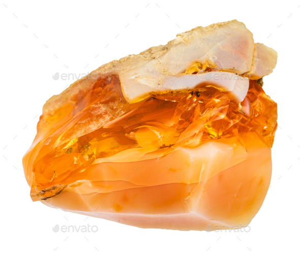rough precious opal and fire opal gem isolated - Stock Photo - Images