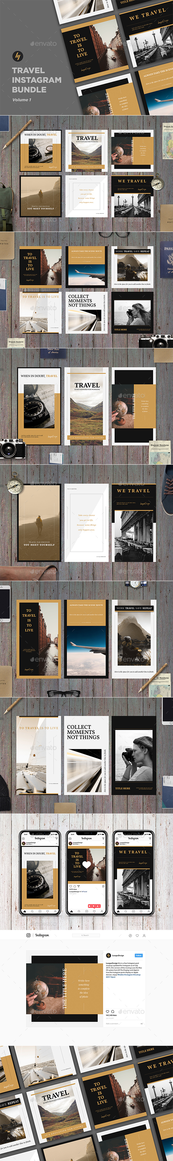 Travel Social Media Templates - Social Media Web Elements