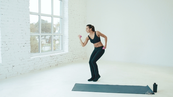 Cute Girl Doing Exercises, Stock Footage | VideoHive