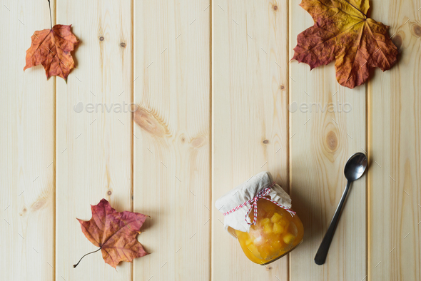 Still Life of Pumpkin Jam - Stock Photo - Images