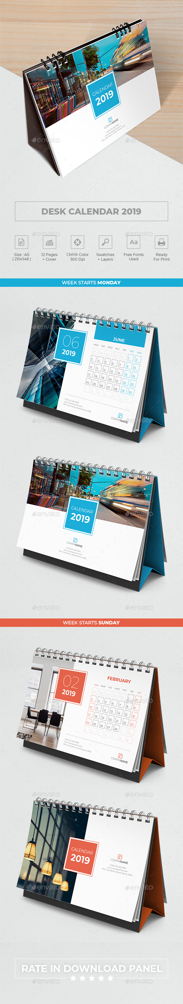 Desk Calendar 2019 - Calendars Stationery