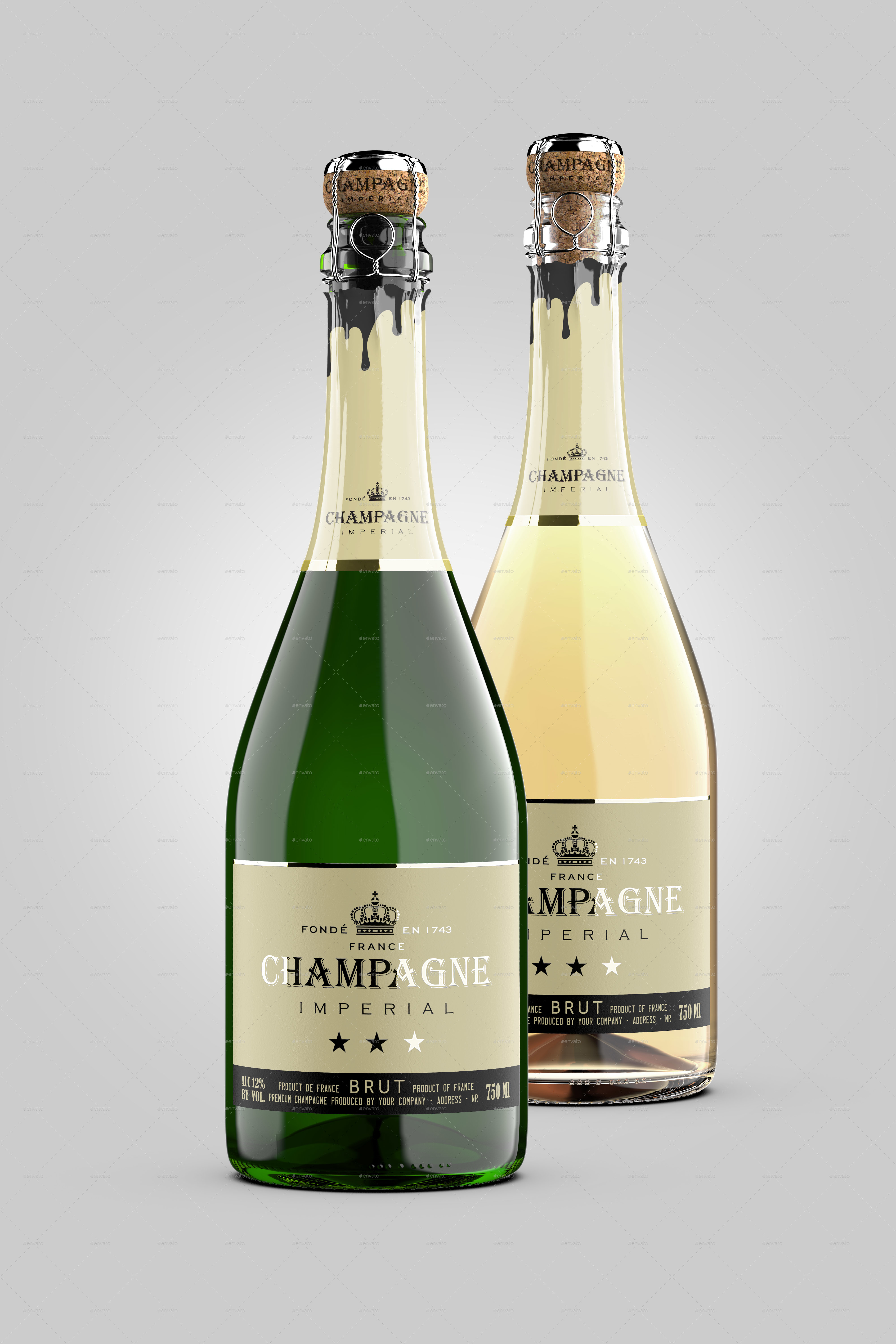 Download Champagne Bottle Mockup by XFeatures | GraphicRiver