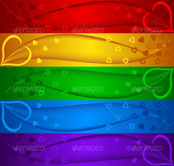 banners with the hearts 