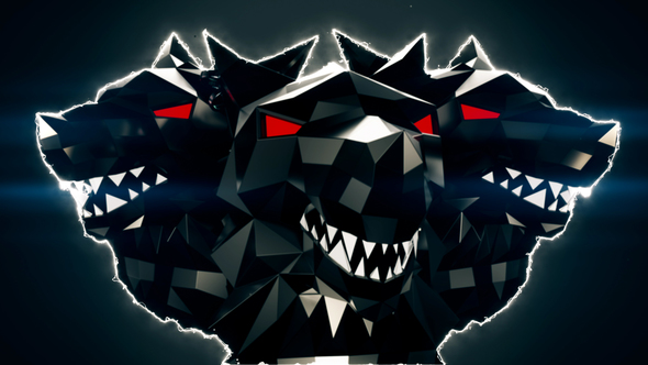 Blinking Low Poly Wolf Head VJ Loop