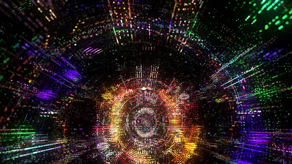 Colorful Particles Tunnel VJ Loop