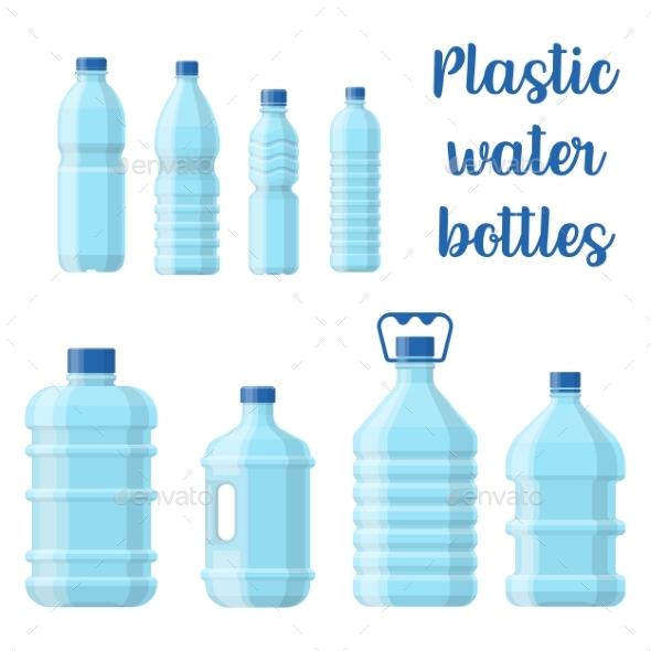 Bottle for Water or Plastic Container for Aqua - Food Objects