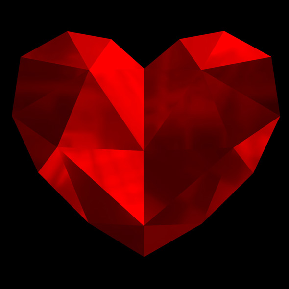 Lowpoly heart 3D - 3Docean 22108572