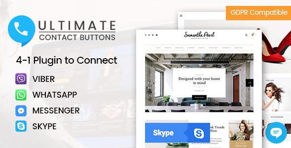 Ultimate Contact Buttons - Connect To Viber, WhatsApp, Messenger & Skype Via WordPress - CodeCanyon Item for Sale