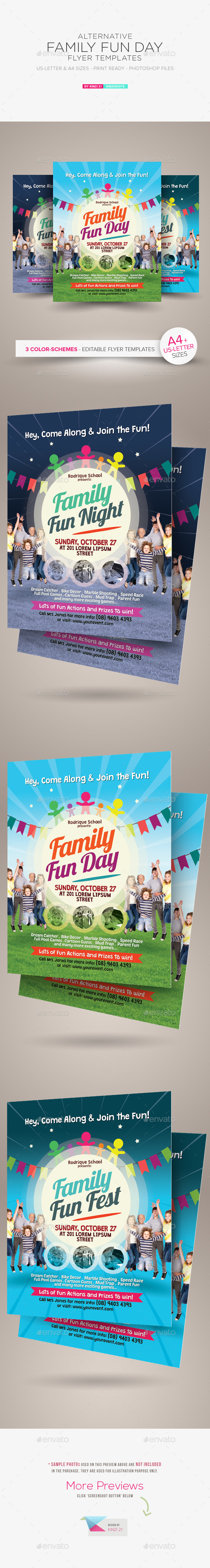 Alternative Family Fun Day Flyers - Holidays Events