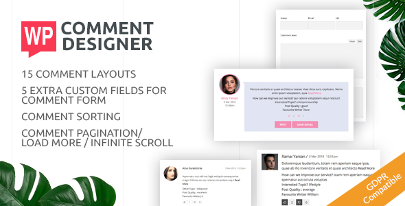 WP Comment Designer- Customize And Design WordPress Comments And Comment Form - CodeCanyon Item for Sale