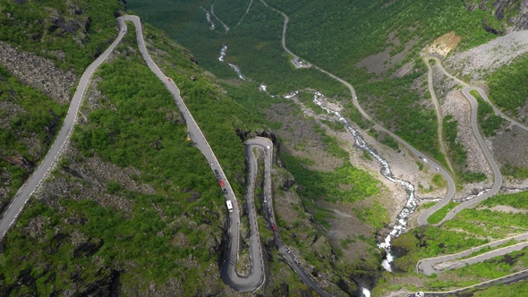 Troll's Path Trollstigen or Trollstigveien Winding Mountain Road. alt