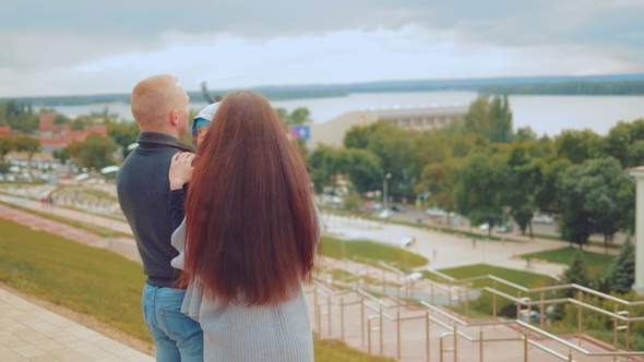 Family Mum, Dad and Son, Looking Into the Distance alt