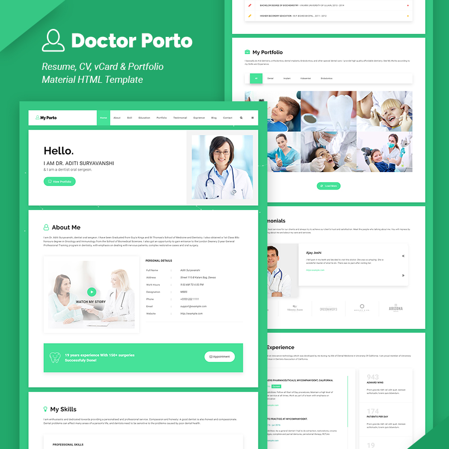 My Porto- Resume and vCard HTML Template - 3