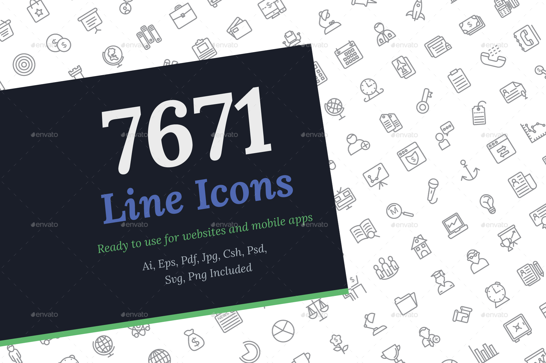 7671 Line Icons in Web Icons - product preview 1