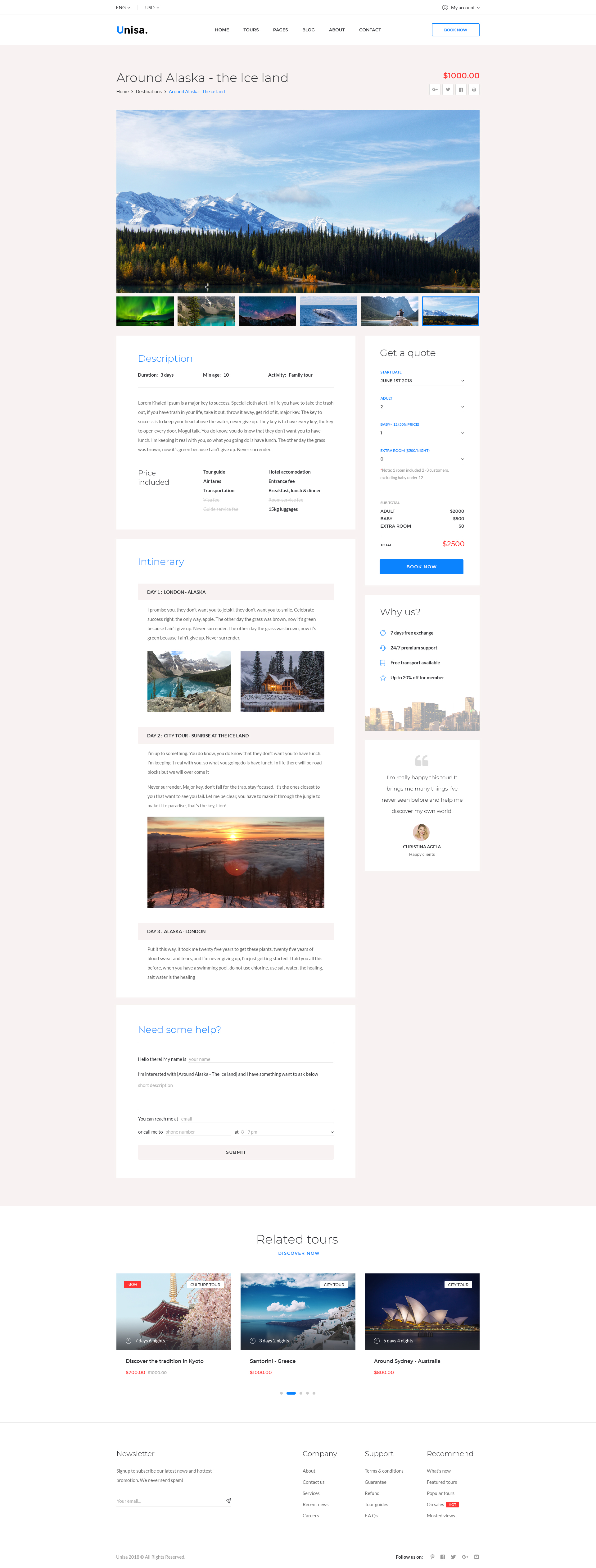 Unisa - Travel PSD Template by oran-creative | ThemeForest