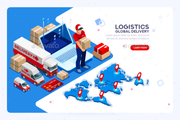 Industry of Shipment and Web Delivery - Vectors