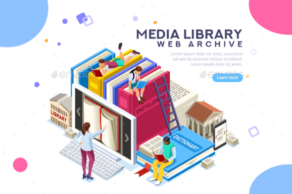 Media Library Vector Illustration - Web Technology