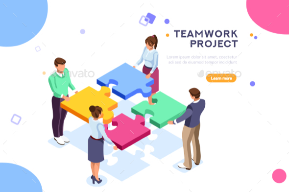 Teamwork Project Illustration - Concepts Business