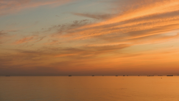 Majestic Sunset Over Beautiful Sea. Professional, No Flicker, No Birds