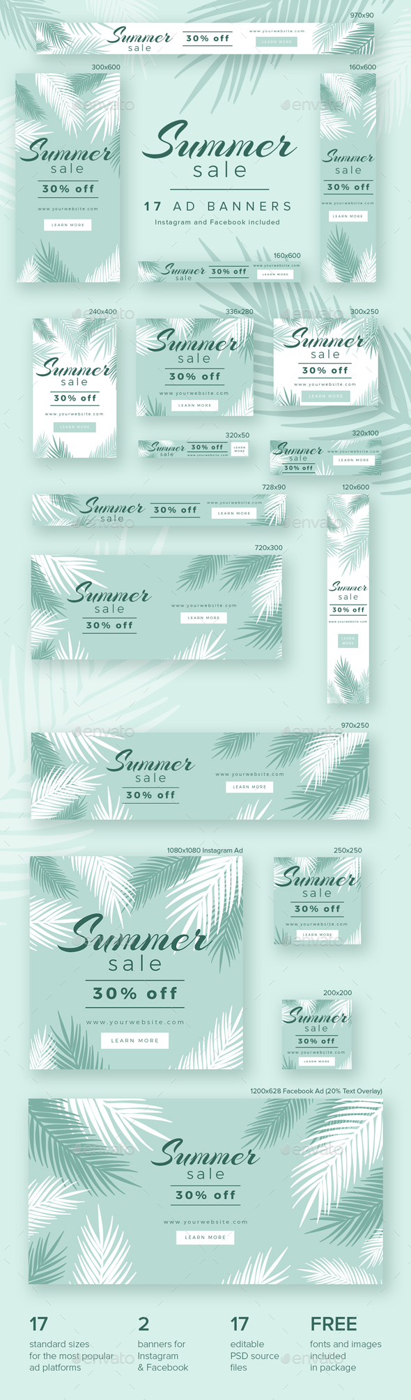 Summer Sale Ad Banners - Banners & Ads Web Elements