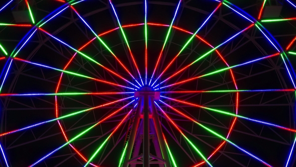 with Zoom, Colorful Ferris Wheel at Night.