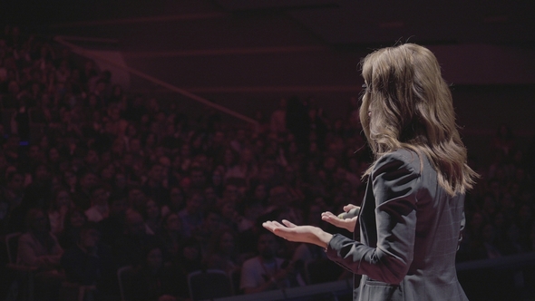 Business Woman Presentation Education Training alt